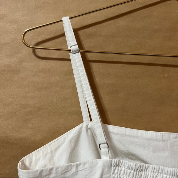 Ciao Lucia | Tuva Top Peplum Ruffle Crop Top Smocked Tank Cotton White Size S - Picture 10 of 12